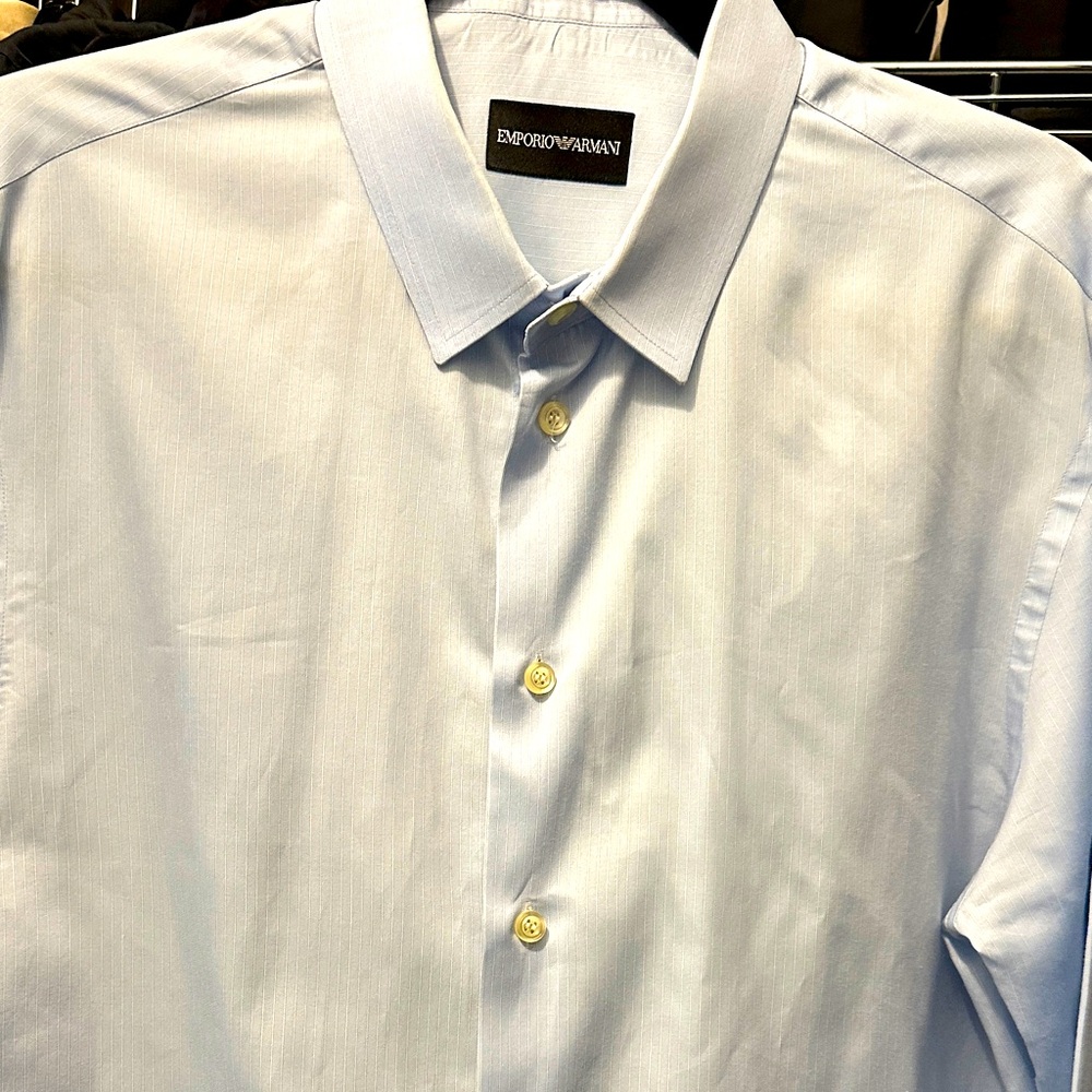 Emporio Armani Men's Sky Blue Dress Shirt